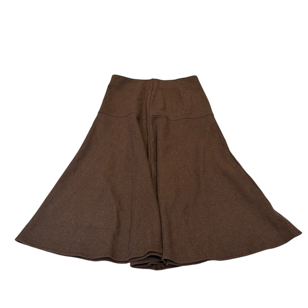OGL Move Brown Knit A-Line Midi Skirt Women Large Espresso Viscose Blend NWT - Picture 1 of 7
